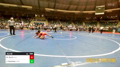 84 lbs Round Of 16 - Max Burd, Weatherford Youth Wrestling vs Jaxon Cash Sanchez, Hawkeye WC