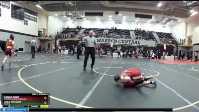 77 lbs Champ. Round 2 - Logan Raef, Midwest Xtreme Wrestling vs Cole Phillips, Indiana