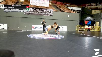Junior Boys - 138 lbs Champ. Round 2 - Carter Delacerna, Sutter Union High School Wrestling vs Jake Simmons