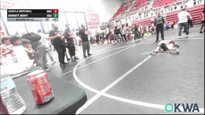 58 lbs Round Of 16 - Azayla Mitchell, El Reno Wrestling Club vs Emmett Jerry, Rough Riders