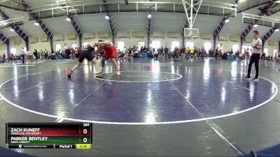 285 lbs Champ. Round 2 - Zach Kuneff, Wheeling University vs Parker Bentley, West Liberty