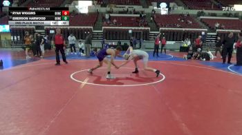123 lbs 2nd Place Match - Emerson Harwood, Black Hills Wrestling Academy vs Ryan Wiggins, Forsyth Wrestling Club