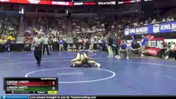 1 lbs Quarterfinal - Carson Hartz, Columbus Catholic vs Carson Lynott, West Sioux