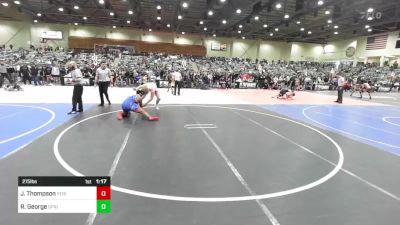 215 lbs Semifinal - John Thompson, Yerington Lions WC vs Ryan George, Spring Hills WC