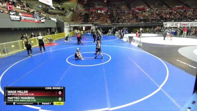 56 lbs Cons. Round 4 - Matteo Manibog, Total Kaos Wrestling Club vs Wade Miller, USA Gold Wrestling Club