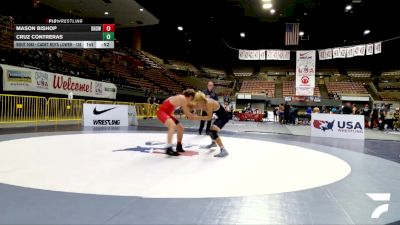 Cadet Boys Lower - 138 lbs Cons. Semis - Mason Bishop, Righetti High School Wrestling vs Cruz Contreras