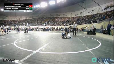 64 lbs Round Of 16 - William Crutchfield, Collinsville Cardinal Youth Wrestling vs Lamario Ramsey, Midwest City Bombers Youth Wrestling Club