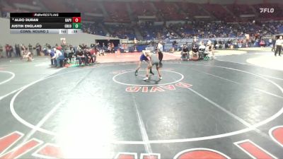 4A Boys 120 lbs Cons. Round 2 - Aldo Duran, Baker / Powder Valley Boys vs Justin England, Crook County Boys