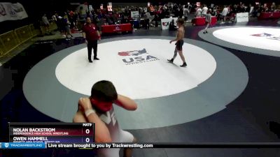 170 lbs Cons. Round 4 - Nolan Backstrom, Independence High School Wrestling vs Owen Hammell, Righetti High School Wrestling