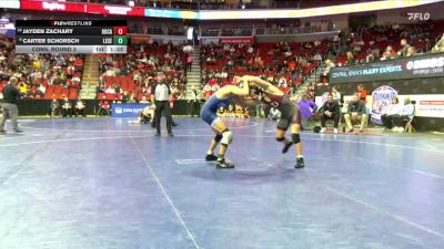 3A-132 lbs Cons. Round 3 - Carter Schorsch, Lewis Central vs Jayden Zachary, Dowling Catholic