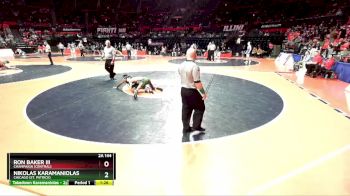 2A 144 lbs Quarterfinal - Ron Baker III, Champaign (Central) vs Nikolas Karamaniolas, Chicago (St. Patrick)