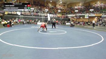 132 lbs Quarterfinal - Huck Seger, Caney Valley HS vs James Greenleaf, Greensburg-Kiowa County HS