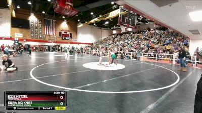 102-112 lbs Quarterfinal - Kiera Big Knife, Lander Middle School vs Izzie Hetzel, Thermopolis