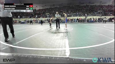 105 lbs Consolation - Owen Oleson, Checotah Matcats vs Kayson Cain, Morrison Takedown Club
