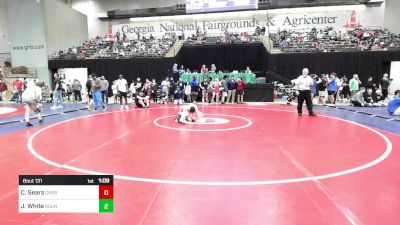 110 lbs Quarterfinal - Cole Sears, Cherokee Jr Warrior Wrestling vs Joshua White, Roundtree Wrestling Academy