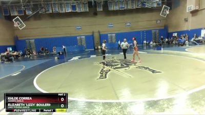 125lbs Cons. Round 2 - Elizabeth `Lizzy` Boulerice, Lake Stevens (Girls) vs Khloe Correa, Juanita (Girls)