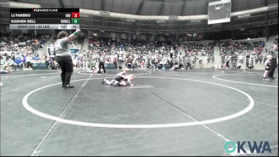 60 lbs Consi Of 16 #2 - LJ Farbro, Vinita Kids Wrestling vs Kashen Bell, Division Bell Wrestling