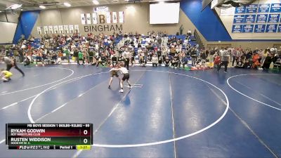 85 lbs Champ. Round 1 - Rykam Godwin, Roy Wrestling Club vs Rusten Widdison, Hook`Em W. C.