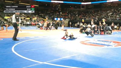 165 Class 3 lbs 3rd Place Match - Mikel Carver, Jefferson City vs Eli Homan, Helias Catholic