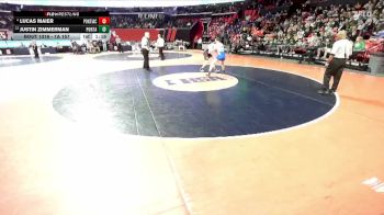 1A 157 lbs Cons. Round 3 - Justin Zimmerman, Petersburg (PORTA) vs Lucas Maier, Pontiac