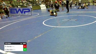 90-100 lbs Rr Rnd 3 - Ridge Haynes, Panther Youth Wrestling-CPR vs Elijah Morrison, Blazing Yetis Wrestling Club