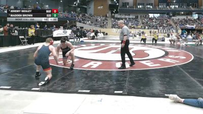 150 lbs Champ. Round 1 - Jeremy Begley, Martin County High School vs Madden Brown, Oldham County