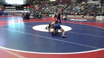 4A 150 lbs Cons. Round 1 - William Fryer, Shiloh Christian School vs Jaden Hiebert, Bauxite High School