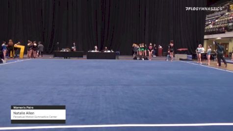 Natalie Allen - Women's Pairs, Perpetual Motion Gymnastics Center - 2021 Women's Xcel Region 4 Championships