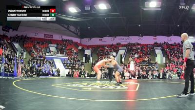 215 lbs Semifinals (8 Team) - Kenny Sledge, Hudson Area HS vs Owen Wright, Clinton HS