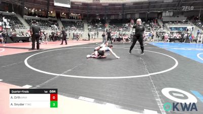 67 lbs Quarterfinal - Averie Orth, Sperry Wrestling Club vs Aubrey Snyder, Team Tulsa Wrestling Club