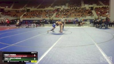 D3-132 lbs Quarterfinal - Mikey Parra, American Leadership Academy Gilbert vs Troy Kinlicheenie, Snowflake