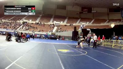 D1-120 lbs Champ. Round 1 - Alexander Ortiz, Boulder Creek High School vs Richard Romero, Marana High School