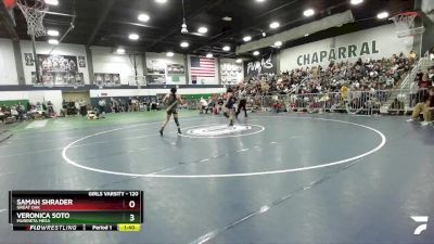 120 lbs Semifinal - Samah Shrader, Great Oak vs Veronica Soto, Murrieta Mesa