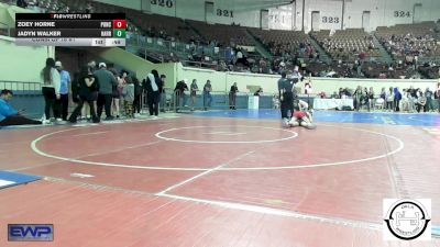 101 lbs Consi Of 16 #1 - Zoey Horne, Ponca City LadyCat Wrestling vs Jadyn Walker, Harrah