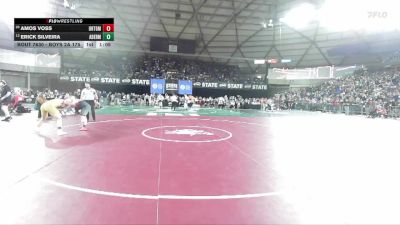 Boys 2A 175 lbs Quarterfinal - Erick Silveira, Aberdeen vs Amos Voss, Orting