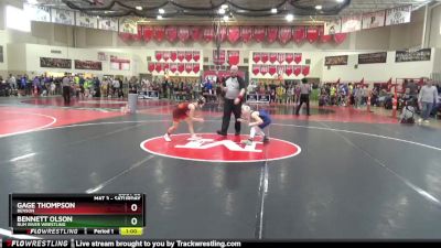 80 lbs Champ. Round 2 - Gage Thompson, Benson vs Bennett Olson, Rum River Wrestling