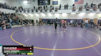 105 lbs Cons. Round 2 - Rylan Gambler, Riverton Middle School vs Patrick Coronado, Worland Middle School