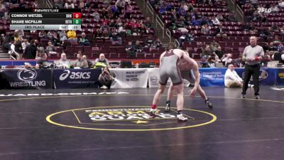 172 lbs 3rd Place - Connor Wetzel, Shikellamy vs Shane McFillin, Bethlehem Cath