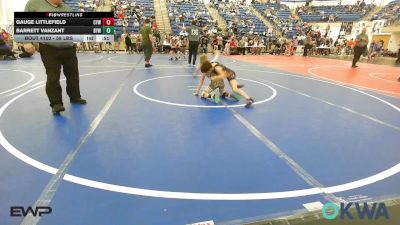 58 lbs Consolation - Gauge Littlefield, Coweta Tiger Wrestling vs Barrett Vanzant, Bristow Elementary Wrestling Club