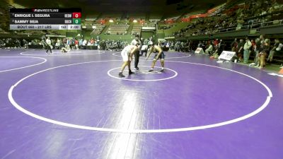 217 lbs Quarterfinal - Enrique I. Segura, Redwood vs Sammy Seja, Buchanan