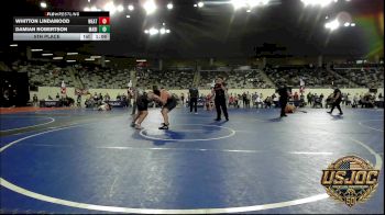 285 lbs 5th Place - Whitton Lindamood, Weatherford Youth Wrestling vs Damian Robertson, Madill Takedown