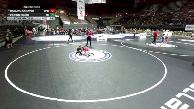 71 lbs Cons. Rd Of 16 - Easton Emigh, Red Bluff Freestyle vs Rawling Caraveo, Ceres Pups Wrestling Club
