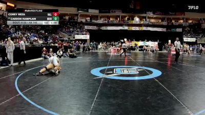 4A 145 lbs Cons. Round 1 - Caedon Kamplain, Moriarty vs Corey Reza, Valley