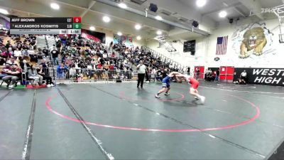 165 lbs Champ. Round 2 - Alexandros Kosmitis, St. John Bosco vs Jeff Brown, Estancia