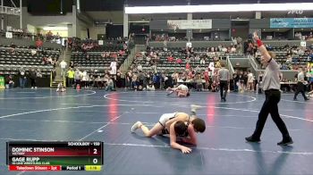 150 lbs Cons. Round 2 - Gage Rupp, Hi-line Wrestling Club vs Dominic Stinson, Victory