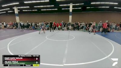 109-109 lbs Round 2 - Milena Prole, Texas Eagle Wrestling Academy vs Mary Kate Taylor, Spartan Mat Club