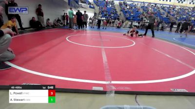 46-49 lbs Semifinal - Lane Powell, Verdigris Youth Wrestling vs Asher Stewart, Vian Wrestling Club