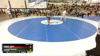 197 lbs Cons. Round 2 - Nathan Krause, Concordia vs Manny Mejia, Harper College