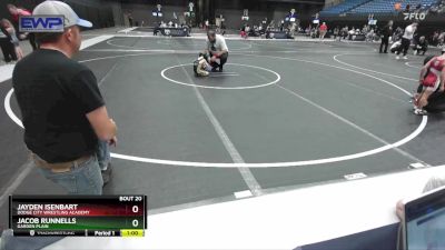 40 lbs Semifinal - Jayden Isenbart, Dodge City Wrestling Academy vs Jacob Runnells, Garden Plain