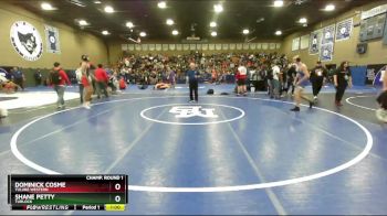 157 lbs Cons. Round 2 - Dominick Cosme, Tulare Western vs Shane Petty, Turlock